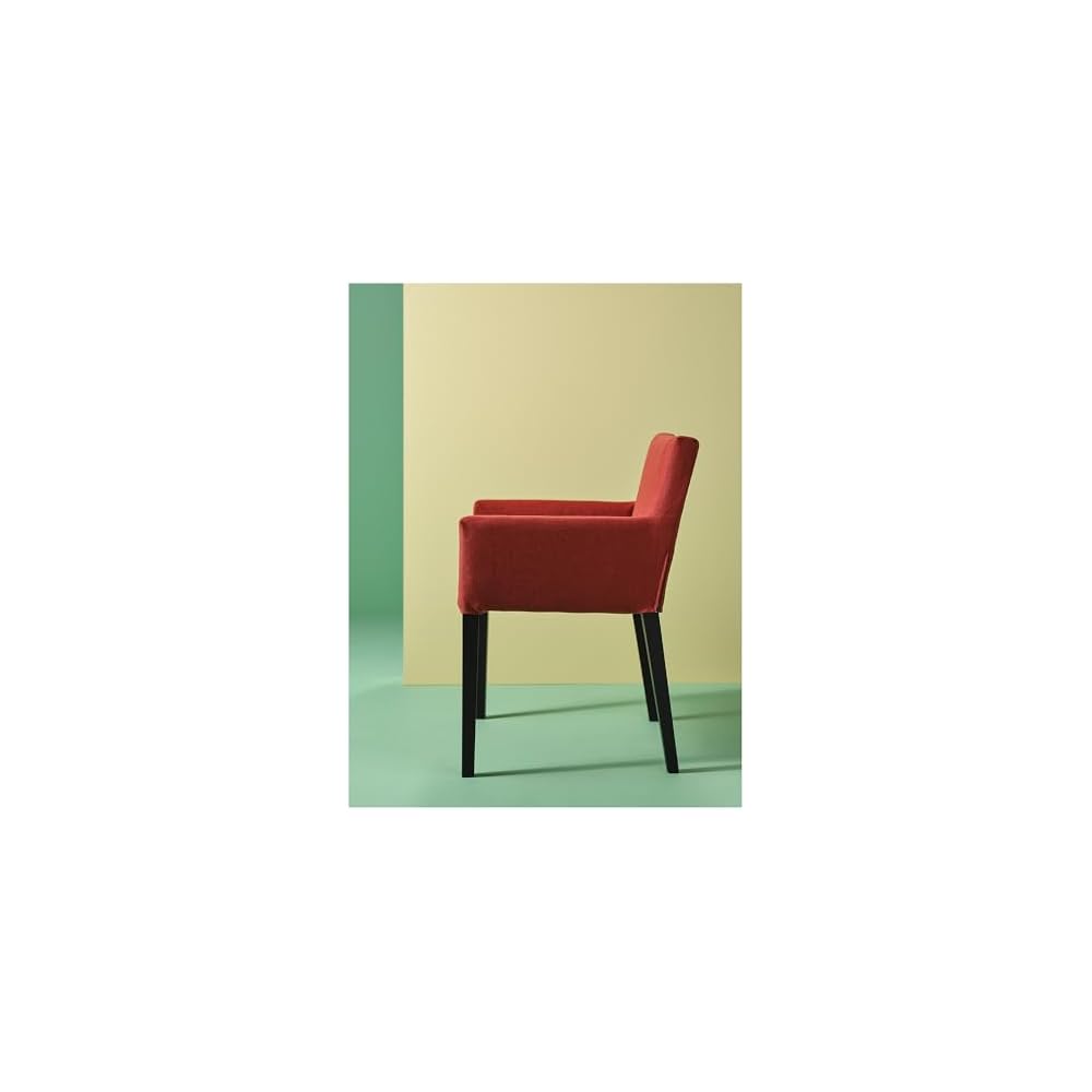 MÅRENÄS chair with armrests, black/Gunnared red-brown