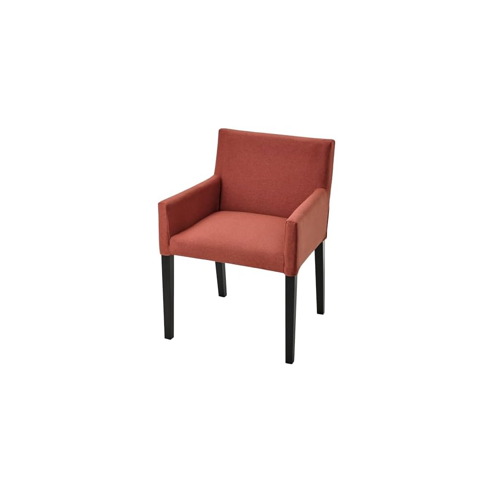 MÅRENÄS chair with armrests, black/Gunnared red-brown