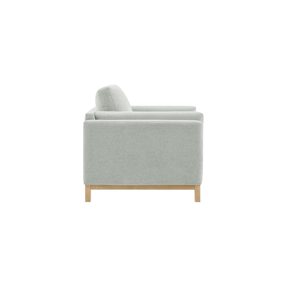 Modway Roscoe Fabric Armchair in Mist - Comfortable Deep Seat Accent Chair with Arms for Living Room or Bedroom