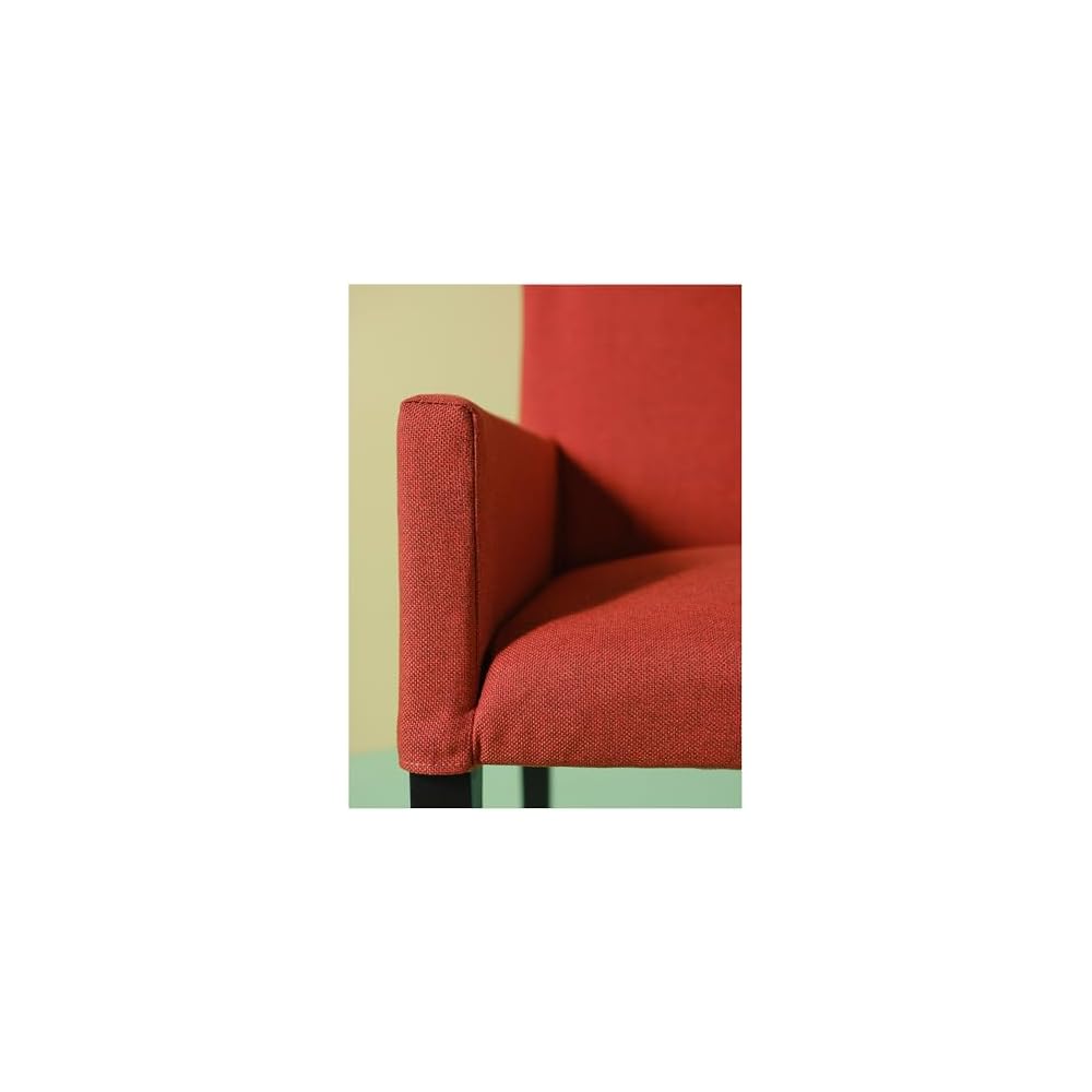 MÅRENÄS chair with armrests, black/Gunnared red-brown