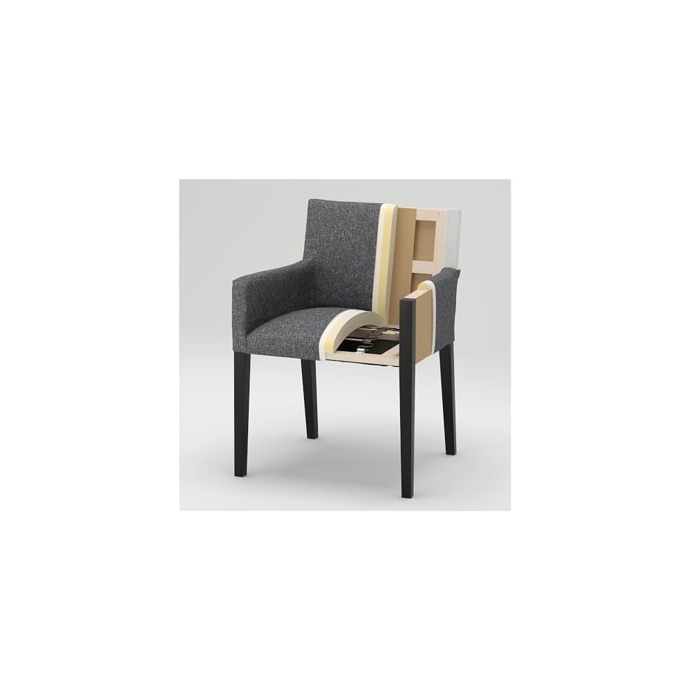 MÅRENÄS chair with armrests, black/Gunnared red-brown
