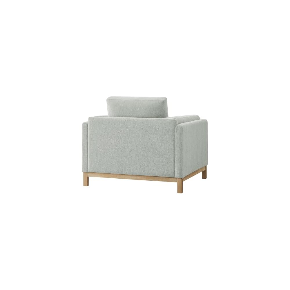 Modway Roscoe Fabric Armchair in Mist - Comfortable Deep Seat Accent Chair with Arms for Living Room or Bedroom