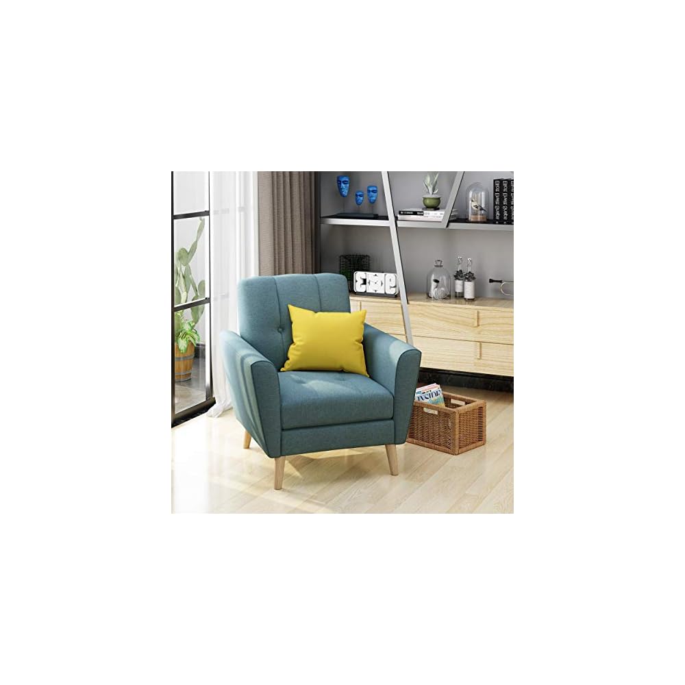 Christopher Knight Home Treston Mid-Century Modern Fabric Club Chair, Blue / Natural