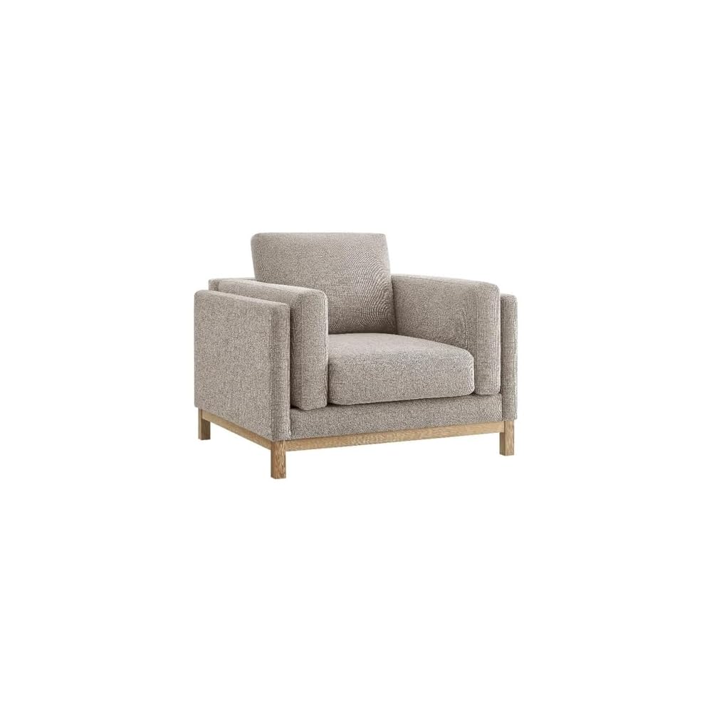 Modway Roscoe Fabric Armchair in Mist - Comfortable Deep Seat Accent Chair with Arms for Living Room or Bedroom