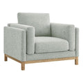 Modway Roscoe Fabric Armchair in Mist - Comfortable Deep Seat Accent Chair with Arms for Living Room or Bedroom