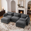 Pipishell 110.6" Modular Sectional Sofa, U Shaped Cloud Couch, Gray